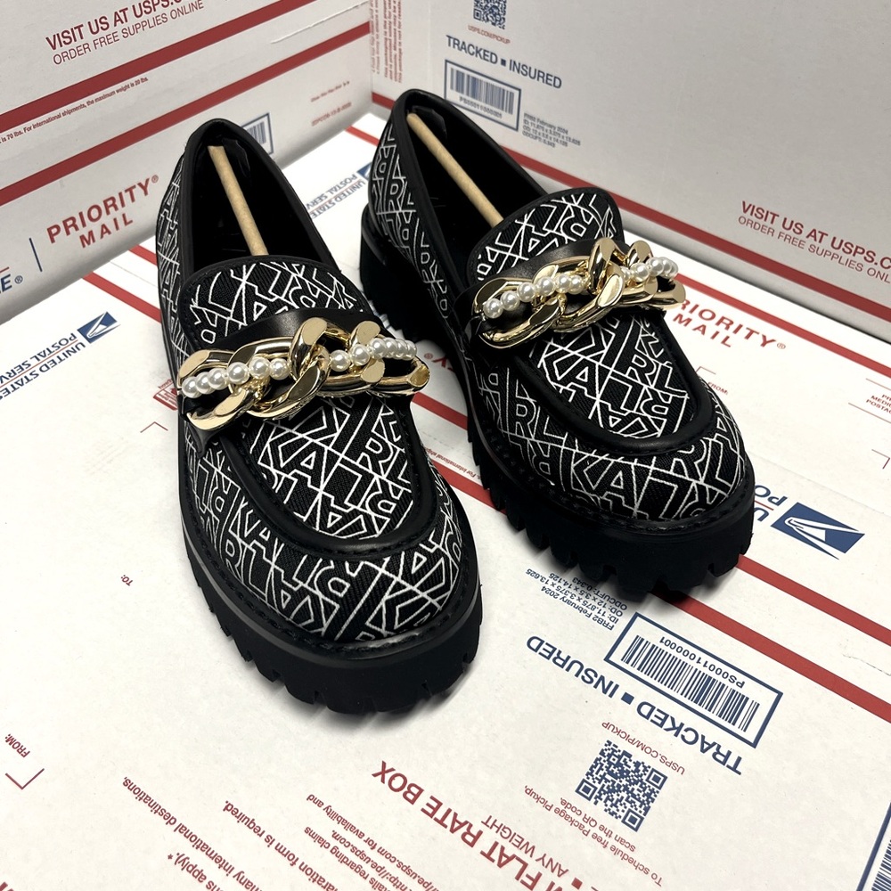 Karl Lagerfeld Paris - Gala Monogram Chain Trim Loafers